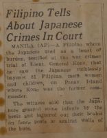 Filipino Tells About Japanese Crimes in Court News Article