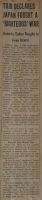 Tojo Declares Japan Fought a 'Righteous' War News Article
