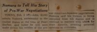 Nomura to Tell His Story of Pre-War Negotiations News Article