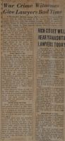 War Crime Witnesses Give Lawyers Bad Time News Article