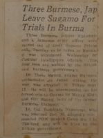 Three Burmese, Jap Leave Sugamo for Trials in Burma News Article