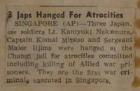 3 Japs Hanged for Atrocities News Article
