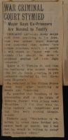 War Criminal Court Stymied News Article
