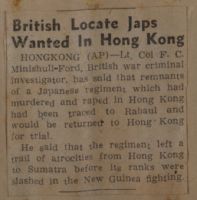 British Locate Japs Wanted in Hong Kong News Article