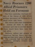 Navy Rescues 1200 Allied Prisoners Held on Formosa News Article