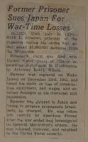 Former Prisoner Sues Japan for War Time-Losses News Article