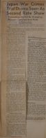 Japan War Crimes Trial Drama Seen as Second Rate Show News Article