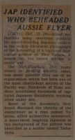 Jap Identified Who Beheaded Aussie Flyer News Article