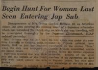 Begin Hunt for Woman Last Seen Entering Jap Sub News Article