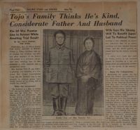 Tojo's Family Thinks He's Kind Considerate Father and Husband News Article