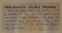 Mihailovitch Verdict Monday News Article