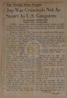 Jap War Criminals Not As Smart As U. S. Gangsters News Article