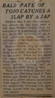 Bald Pate of Tojo Catches a Slap by a Jap News Article