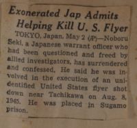 Exonerated Jap Admits Helping Kill U. S. Flyer News Article