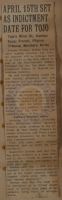 April 15th Set as Indictment Date for Tojo News Article