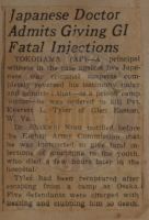 Japanese Doctor Admits GI Fatal Injections News Article