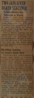 Two Japs Given Death Sentence News Article