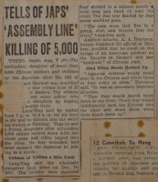 Tells of Japs' 'Assembly Line' Killing of 5,000 News Article