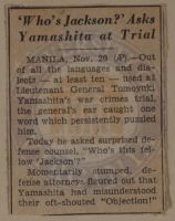 'Who's Jackson' Asks Yamashita at Trial News Article