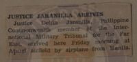 Justice Jaranilla Arrives News Article