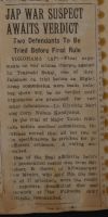 Jap War Suspect Awaits Verdict News Article