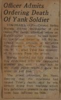 Officer Admits Ordering Death of Yank Soldier News Article
