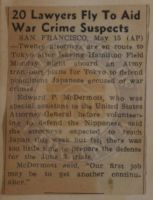 20 Lawyers Fly to Aid War Crimes Suspects News Article