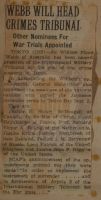 Webb Will Head Crimes Tribunal News Article