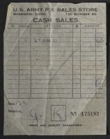Receipts from the U.S. Army Sales Store, Shanghai