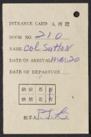 Sutton Entrance Card, March 20