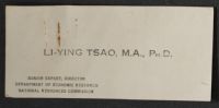 Li-Ying Tsao Business Card and Sutton Note
