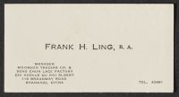 Frank H. Ling Business Card