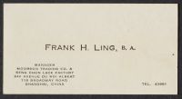 Frank H. Ling Business Card