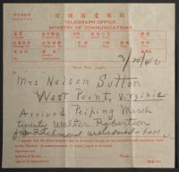 Telegraph to Mrs. Nelson Sutton