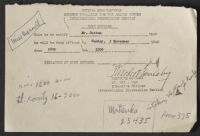 Sutton Appointed Duty Officer for 3 November 1946