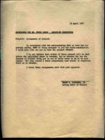 Assignment of Accused Memo April 18, 1947